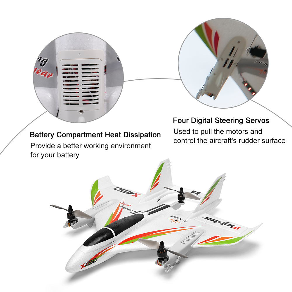 I Wltoys XK X450 RC Aircraft - 2.4G 6CH Fixed Wing Glider