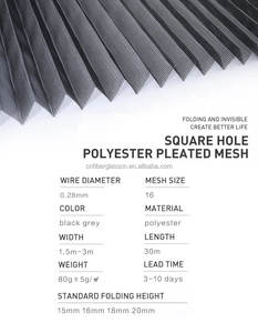 มุ้งกันยุงแบบจีบสมัยใหม่ ขายส่ง มุ้งม้วนเก็บได้ ขนาด 15x16 ตาข่าย ระบายอากาศได้ดี สำหรับประตูและหน้าต่าง - Product Image 5