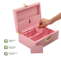 Rose personnalisé LOGO étui à fumer accessoires nature bambou bois fumer herbe cachette boîte avec bocaux serrure combo kit
