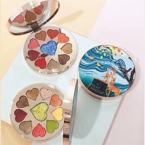 Maquillaje en oferta 10 colores purpurina forma de corazón sombra de ojos en polvo, etiqueta privada <span class=keywords><strong>paleta</strong></span> de sombra de ojos - Product Image 2