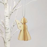Ornements de Noël en bois découpés au laser en forme de cloche 3D, forme personnalisée, à suspendre pour la décoration de la maison pendant les fêtes