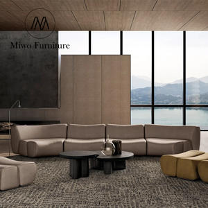 Mobilier italien ERNEST <span class=keywords><strong>canapé</strong></span> en bambou module design <span class=keywords><strong>canapé</strong></span> modulable incurvé hôtel club moderne centre de salon ensemble de canapés en velours - Product Image 5