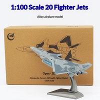 Modèle d'avion de chasse en métal à l'échelle 1:100 - J-20/J-35/J-16/J-11/J-15/Su-27/Su-30/Su-35 simulé avec contrôle de la force de vol
