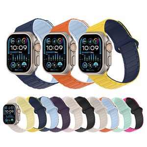 Correa Deportiva Magnética de Silicona de 3 Eslabones Inclinados Personalizada, Correa de Repuesto Transpirable para IWatch 11 10 Ultra - Product Image 1