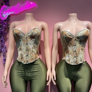 Conjunto de 2 Piezas Estilo <span class=keywords><strong>Y2K</strong></span> Vintage para Mujer, Top Corto con Bordado y Pantalones Cortos, Diseño Ecológico, Marca Comeluckin - Product Image 5