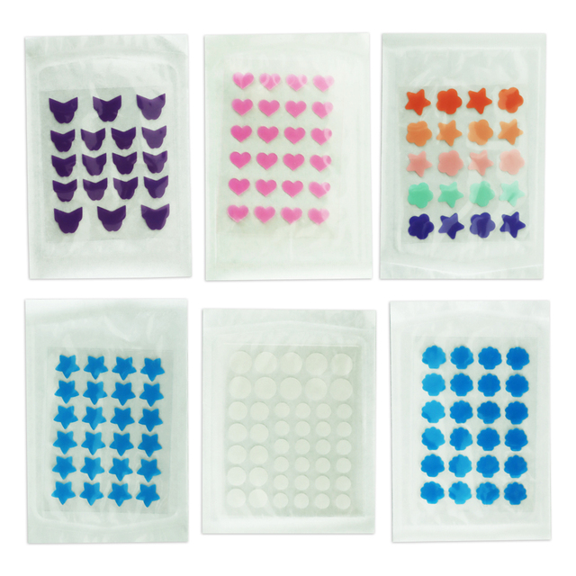 HODAF Multicolor Floral Star Acne Spot Patches Cute Rhinestone Design Absorbs Exudate While Decorating Your Facial Look