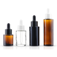 Emballage de sérum cosmétique OEM, logo personnalisé disponible, flacon compte-gouttes en verre de 30 ml et 50 ml, flacon cylindrique pour huile essentielle avec compte-gouttes