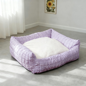Cama de Lujo para Mascotas, Tejido Impermeable, Color Morado y Blanco, Fibra, Rectangular, Diferentes Tamaños, Logotipo Personalizado, Cama para Mascotas de Interior - Product Image 3