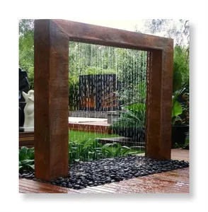 Thuisgebruik Outdoor Decoratie Fontein Corten Staal Kunstmatige Waterval Voor Tuinen
