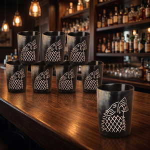 Tasse à boire artisanale en corne de buffle naturelle, style Viking, réplique historique, pour bar et festival, prix de gros - Product Image 1