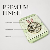 Caja de Papel para Paleta de Maquillaje Verde Menta Personalizada de Lujo, Diseño de Conejito 'Hop to the Top', Empaque Cosmético OEM al por Mayor