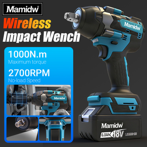 Clé à chocs sans fil Mamidw DTW700, moteur sans balais haute performance 1000 N.m, pour <span class=keywords><strong>batterie</strong></span> 18 V - Product Image 2