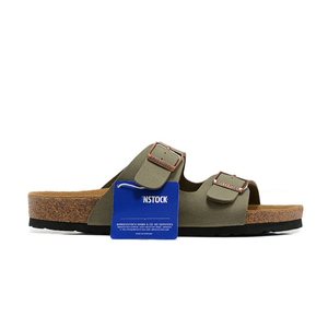 Sandales <span class=keywords><strong>Birkenstock</strong></span> Style <span class=keywords><strong>Arizona</strong></span> en liège vert sauge à double boucle, avec soutien anatomique de la voûte plantaire, pantoufles confortables pour hommes et femmes, plates - Product Image 2