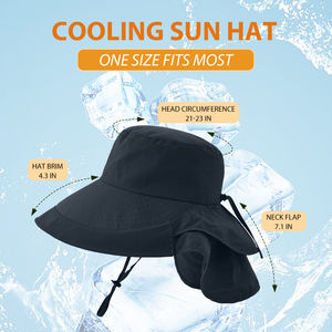 户外防紫外线水桶帽，适合女性快速干燥宽檐帽，带颈部皮瓣，用于徒步钓鱼骑自行车日常运动旅行 - Product Image 4