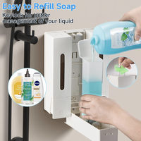 Distributeur mural 3-en-1 ZHUO AO pour savon liquide, shampoing et gel douche, idéal pour toilettes publiques et hôtels
