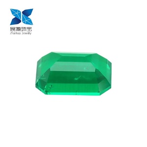 Wholesale 7x9 mm <strong>Emerald</strong> Cut Synthetic <strong>Emerald</strong> with Inclusions Loose Lab <strong>Emerald</strong> - Product Image 4