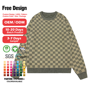 Maglioncino Jacquard maglione lavorato a maglia Casual da <span class=keywords><strong>uomo</strong></span> personalizzato stile autunno maglia a girocollo in cotone - Product Image 1