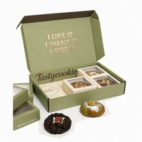 Boîte cadeau personnalisée pour 6 biscuits avec compartiments individuels à fenêtre, boîte d'expédition pour pâtisseries et desserts à emporter avec séparateurs et inserts