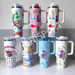 2025 Venta caliente Mini taza de acero inoxidable de Halloween taza de vidrio grabada de moda con cubierta de caño de Asa taza de coche personalizada - Product Image 2