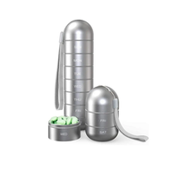 Boîtes à pilules miniatures en aluminium, portables, étanches, usinées sur commande par CNC, avec joint sécurisé pour les médicaments quotidiens et l'utilisation en extérieur