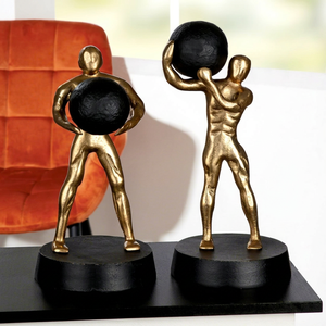 Gold Plated Figurine Sculptures 2pcs Contemporary Artistic Tabletop <b>Decor</b> for Living Room Housewarming Gift - Product Image 1