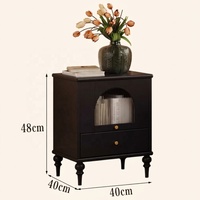 Table de chevet en bois massif de style ancien, écologique, durable, faite à la main, style américain, petite taille, meubles de chambre à coucher, hôtel