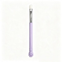 Pinceau à lèvres et à ongles 2-en-1 en forme de patte de chat, en poils synthétiques, pour masque et baume à lèvres, maquillage et nail art, portable