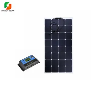 Kits de painel solar semiflexíveis, película fina 32 cell etfe 110w 18v para teto marinho rv uso