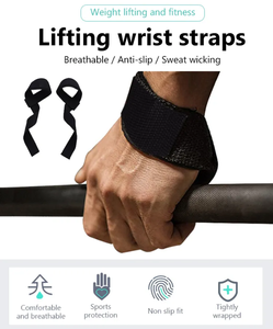 Custom Logo <b>Nylon</b> Anti-<b>Slip</b> Adjustable Lightweight Wrist Loops Wraps Gym Exercise Powerlifting Weight Lifting Straps - Product Image 2