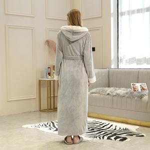 Women Bath Robe Winter <strong>Fluffy</strong> Plush <strong>Pyjamas</strong> <strong>Ladies</strong> Sexy Hooded Dressing Solid Color Gown Warm Bathrobe Female Home Clothing - Product Image 5