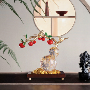 Adorno de calabaza transparente con diseño de caqui, decoración de resina Feng Shui para sala de estar, regalo de inauguración de casa - Product Image 2
