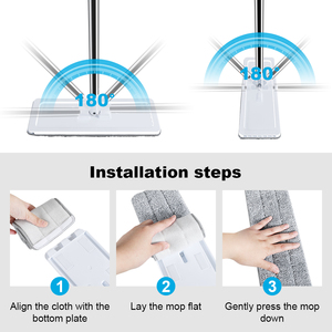 Ensemble serpillière et seau Masthome pour le nettoyage des sols, serpillière plate à lavage mains libres 360°, serpillière en microfibre pour le nettoyage des sols avec seau - Product Image 6