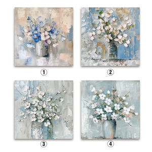 100% Art mural peint à la main pour la décoration intérieure Texture peinture à l'<span class=keywords><strong>huile</strong></span> nature morte peintures de fleurs <span class=keywords><strong>sur</strong></span> <span class=keywords><strong>toile</strong></span> pour salon - Product Image 4