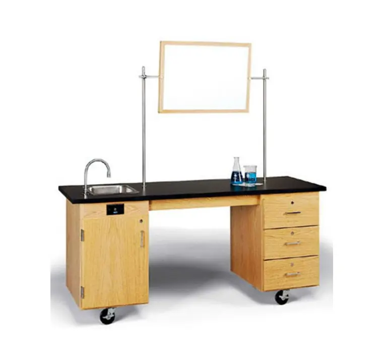 Yüksek kaliteli laboratuvar mobilyası laboratuar çalışma masası tekerlekler ile