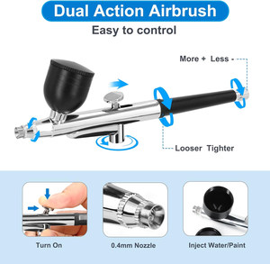 Kit Aérographe Portable <span class=keywords><strong>pour</strong></span> Tatouages <span class=keywords><strong>de</strong></span> Barbier, Rechargeable USB, Acier Inoxydable, 38 PSI, Pistolet <span class=keywords><strong>de</strong></span> <span class=keywords><strong>Peinture</strong></span> <span class=keywords><strong>pour</strong></span> <span class=keywords><strong>Cheveux</strong></span>/Ongles et Maquillage, Compresseur Sans Fil - Product Image 4