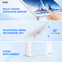 MWE US Stock - Soporte de Suelo para Carteles de 32 y 43 Pulgadas, Señalización Digital LCD, Pantallas Publicitarias, Quiosco Interactivo con Pantalla Táctil para Bancos
