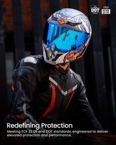 Casque intégral ILM le plus vendu pour moto tout-terrain, homologué ECE, double visière, déverrouillage rapide, bleu Roliin MF509 - Product Image 3