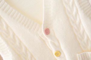 Frühling Mädchen Strickjacke Weste Mode Kinder Mädchen Rosa Strickweste Jacke Kinder Baby V-Ausschnitt Pullover Herbst Feste Weste