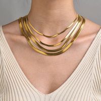 eManco 10 pièces Collier délicat en acier inoxydable, chaîne serpent plate polie miroir, pour femme, pour tenue quotidienne, de fête ou superposée