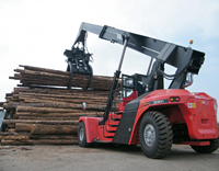 Reach Stacker SRSC45E 45 tonnes, machine de levage de conteneurs électrique fiable et sûre, anti-basculement dynamique pour les travaux de manutention de conteneurs