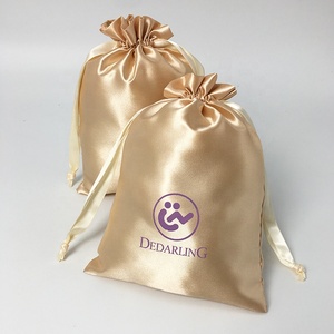 Bolsa de Joyería Cosmética de Lujo de Satén Dorado Personalizada <span class=keywords><strong>Bai</strong></span> Shun, Bolsa de Regalo de Maquillaje con Logotipo Personalizado Impreso en Serigrafía (120-250GSM) - Product Image 5