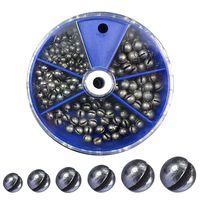 Kit de Plombs Ronds à Fente Ouverte 5/7 Emplacements, Clips Anti-Emmêlement, pour Pêche en Eau Salée et Douce, Carpe, Bar