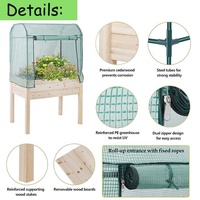 Boîte de jardinière extérieure en bois, lit de jardin surélevé avec couverture de serre pour légumes, Fruits, herbes, fleurs, ensemble de jardin de croissance