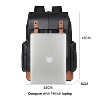 Sac à dos pour ordinateur portable grande capacité, haute qualité, imperméable, en cuir PU, décontracté, pour voyages et étudiants, avec rabat pour hommes