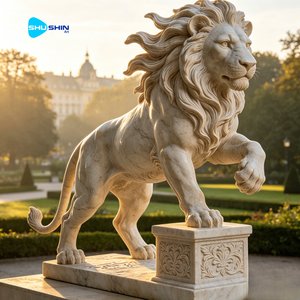 Estatua de León de Mármol Personalizada y <span class=keywords><strong>Escultura</strong></span> Decorativa Majestuosa para Jardín - Product Image 3