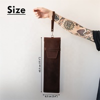 Sac à baguettes de batterie en cuir de vachette personnalisé, étui de rangement personnalisé, cadeau pour les batteurs
