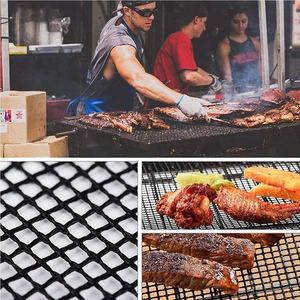 Quick Shipment Tariff Reduction 40x33cm Non-Stick Reusable <strong>Grill</strong> Mats Baking Accessories for <strong>Grilling</strong> Meat, <strong>Vegetables</strong> - Product Image 5