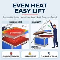 Máquina de Prensa de Transferencia de Calor Manual de Formato Ancho Profesional para Producción Textil de Prendas