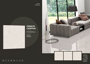 Carreaux muraux en porcelaine brillante de luxe 1000x1000 | Carreaux de sol grand format de qualité supérieure 100x100 | Qualité d'exportation élégante et durable - Product Image 2