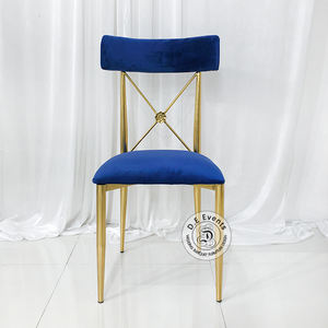 DE nuovo Design di lusso <span class=keywords><strong>Brooklyn</strong></span> oro acciaio inossidabile croce retro banchetto sedia di nozze con cuscino di colore - Product Image 4
